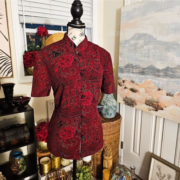 Vintage R & K Original Paisley Print Stylish Statement Top. - Picture 10 of 15